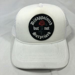 DISAPPOINTED BUT NOT SURPRISED HAT CAP SNAPBACK ADJUSTABLE TRUCKER WHITE OSFM